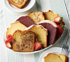 Sweet Sam’s Pound Cake Sampler Pack from New York Prime Beef, featuring an assortment of moist butter pound cakes in multiple flavors, beautifully arranged for a bakery-style display